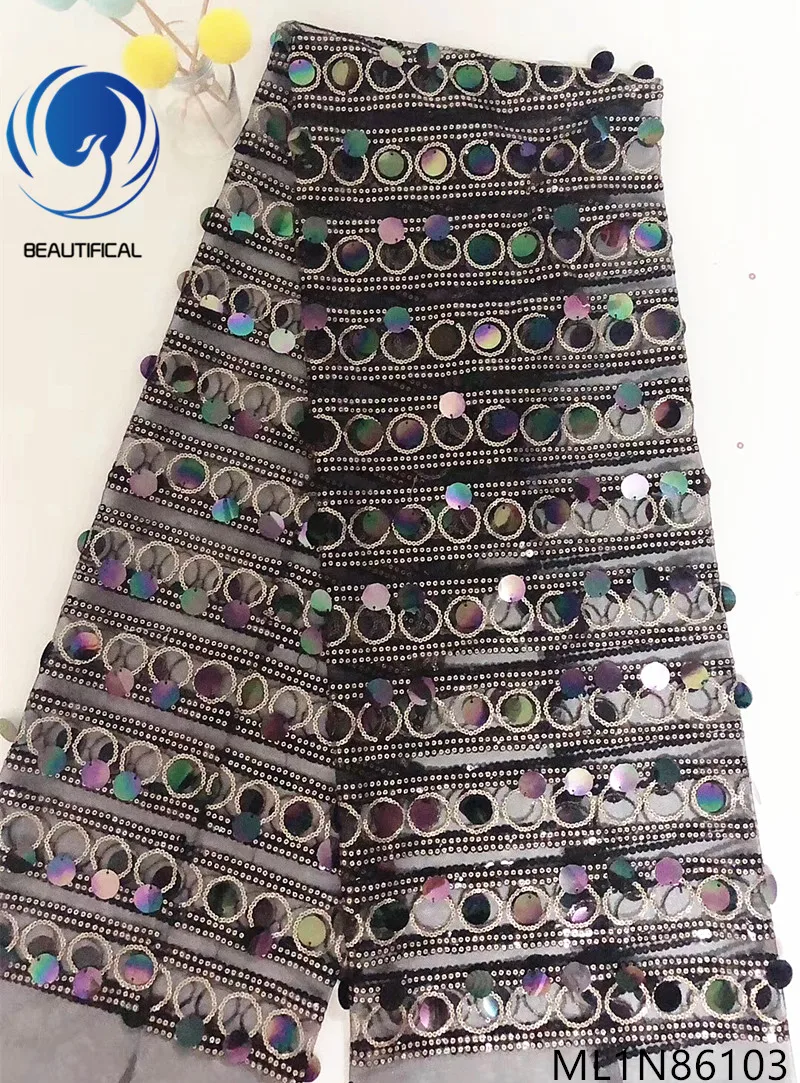 

BEAUTIFICAL sequins lace fabric tulle french 2019 party lace dress material lace afrcian ML1N861