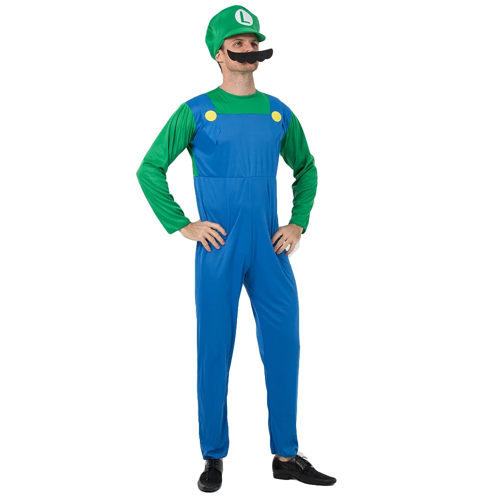 Косплей Супер Марио костюм Luigi Bros Косплей Аниме Одежда наборы комбинезонов Хэллоуин Рождество Семья вечерние Супер Марио Cos