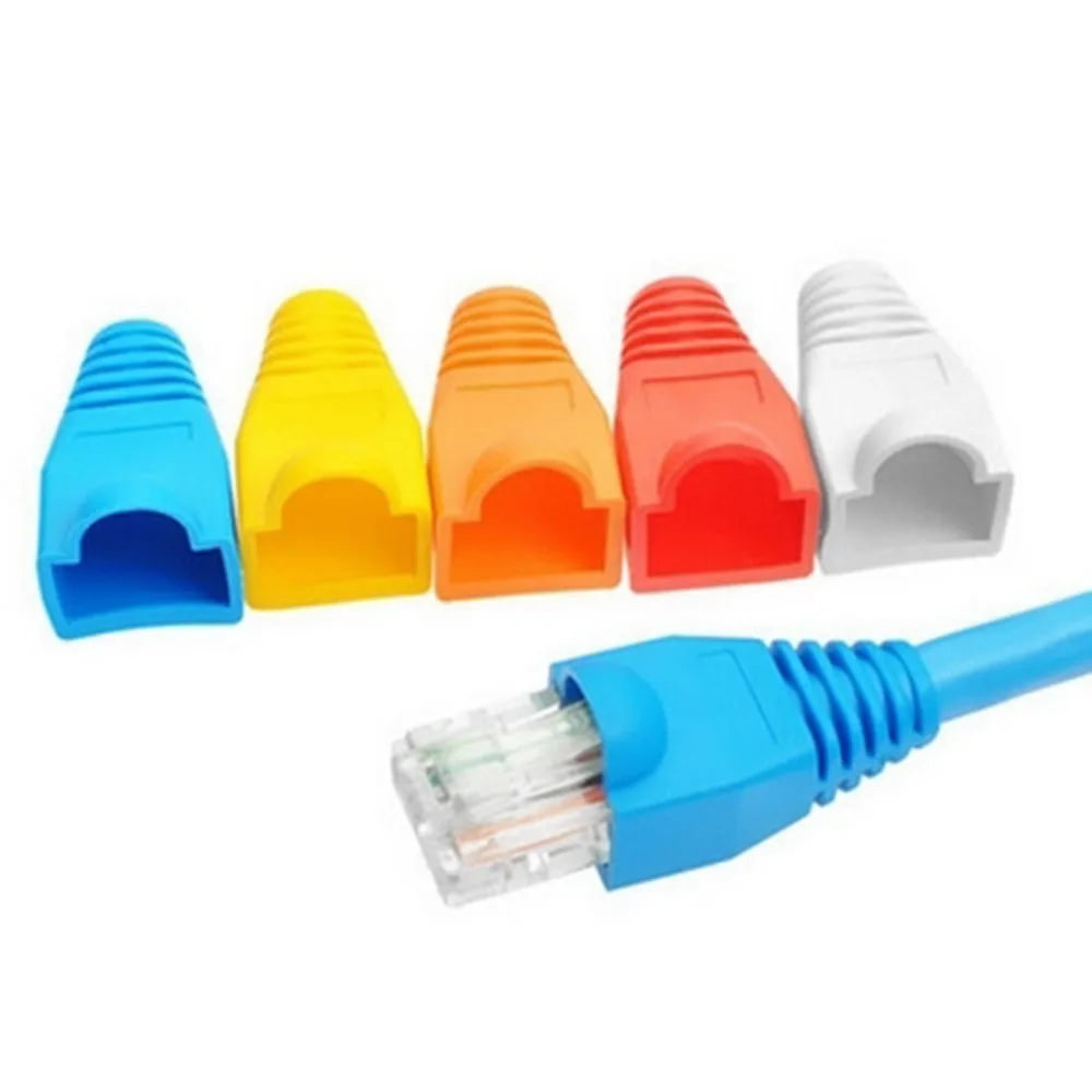 10 штук мягкие Пластик Ethernet RJ45 Кабельный разъем сапоги заглушка разъема натяжения
