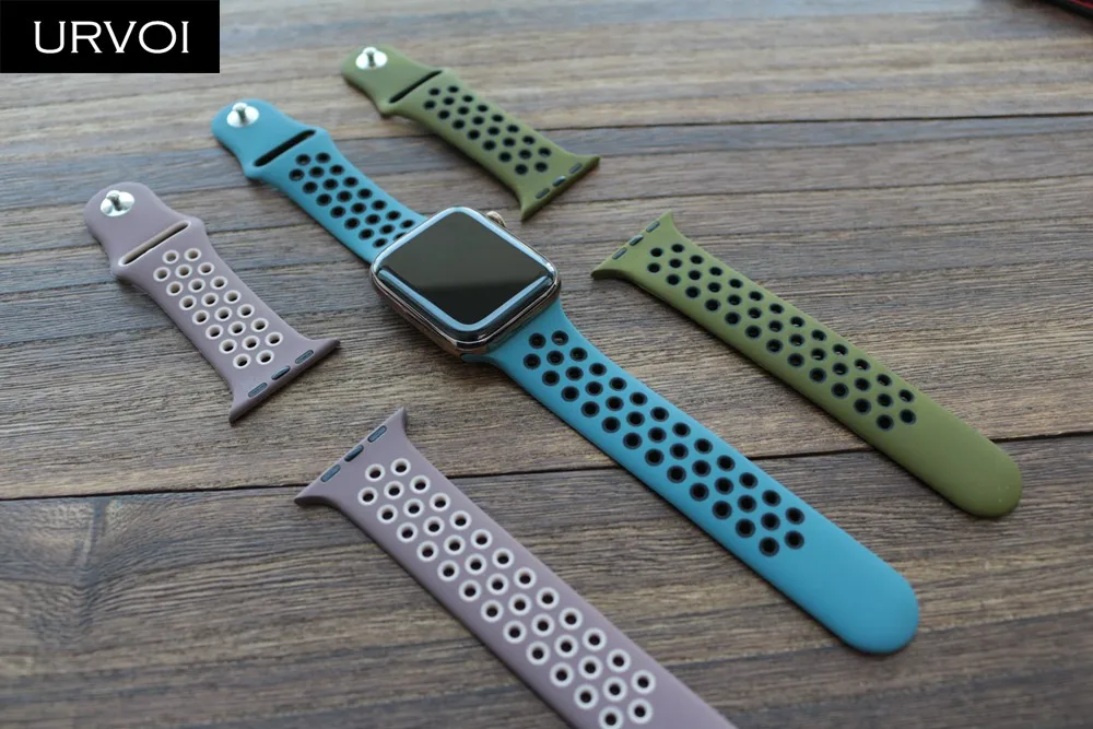 Спортивный ремешок URVOI для Apple Watch из дышащего силикона iwatch 5/4/2/1 весенние