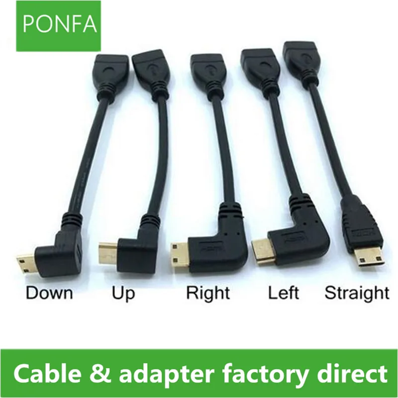 Вверх вниз правый левый угловой мини HDMI совместимый к HDCable 4K кабель штекер гнездо