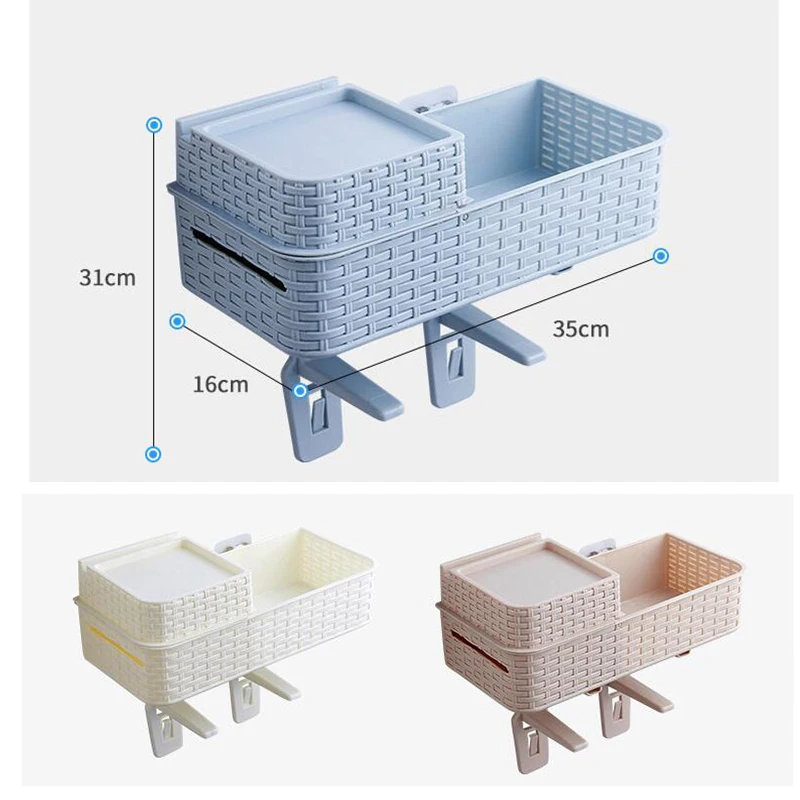 

Plastic Bathroom Toilet Bowl Sundries Organizer Storage Rack Wall Hanging Shelf Space Saver