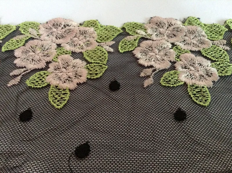 top quality 12.9cm wide dyed yarn embroidery lace trim nylon net base polyester XERY0817G | Дом и сад