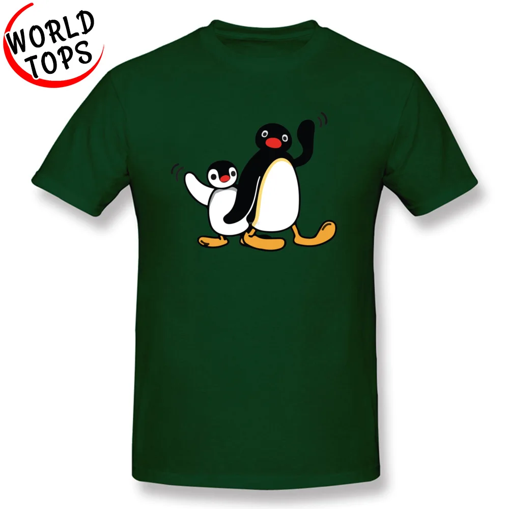 Pingu Pinga футболки с рисунком пингвинов 100% хлопок круглый вырез мужские топы