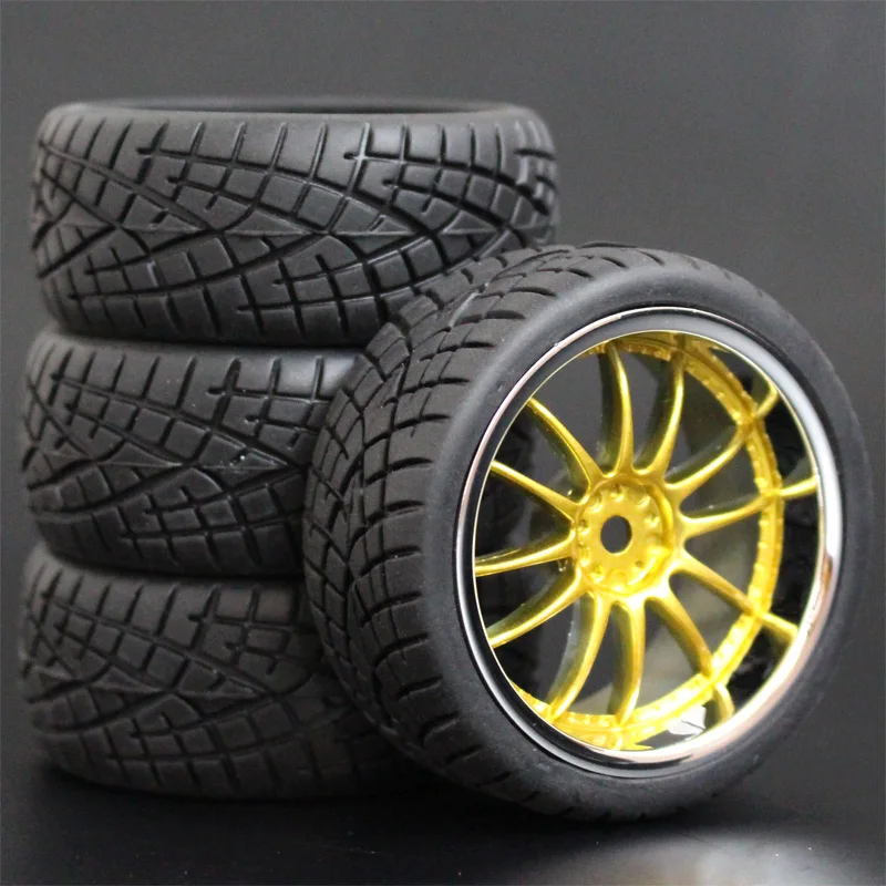 4pcs 1/10 On-Road Car Tires 26*64MM Plastic Wheel Rim Rubber Tyre 9003 for HSP Tamiya HPI Kyosho Sakura 94122 94123 D3 D4 tt02 | Игрушки и
