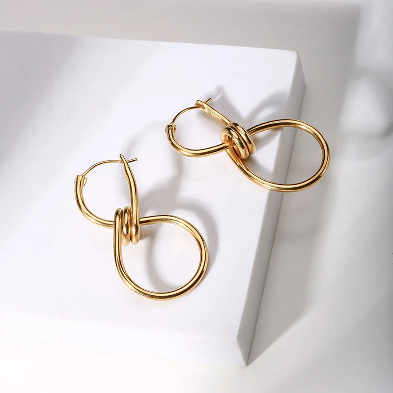 Женские серьги-гвоздики Twist Infinity из нержавеющей стали, стильные модные женские ювелирные изделия