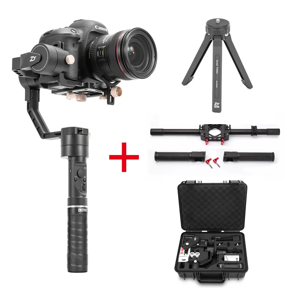 

3-осевой Ручной Стабилизатор Подвеса Zhiyun Crane Plus + двойная ручка, для камеры Sony Canon DSLR POV, нагрузка 2,5 кг, отслеживание объекта
