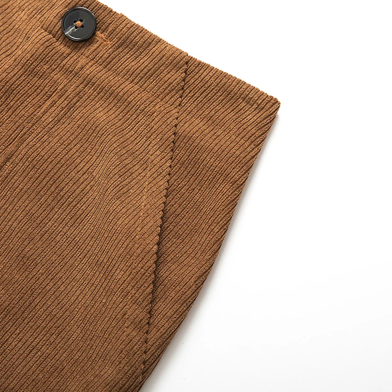 Женская Вельветовая длинная юбка Повседневная Высокая талия прямая миди