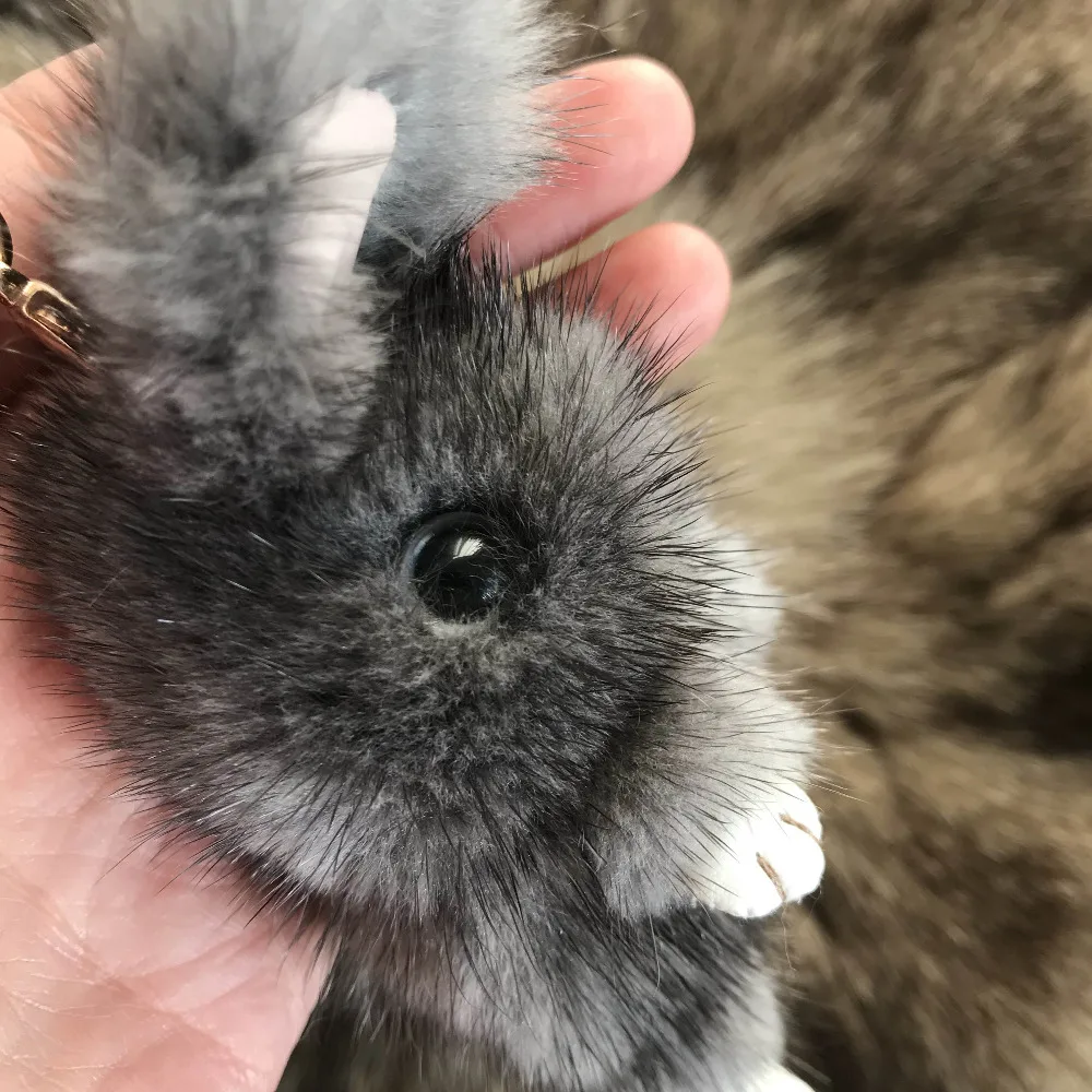 Magicfur 12 см серый новый из натурального меха норки кролик милый кукольный брелок