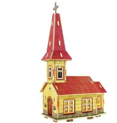 Новое поступление 3D пазлы деревянный дом норвежская церковь здание обучающие