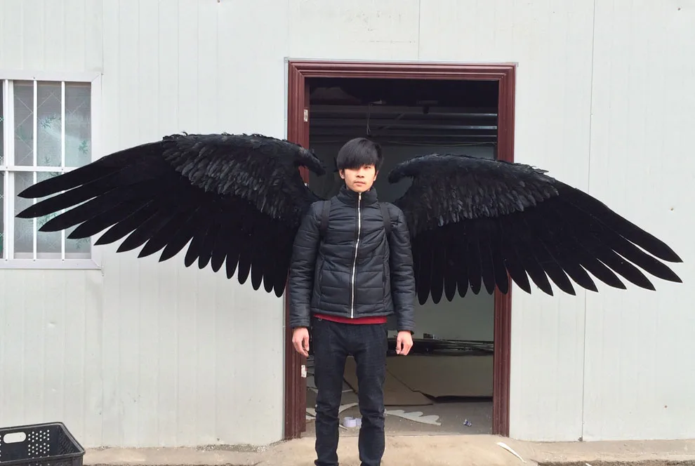 Большой размер черные крылья дьявола косплей поставка серии each wings 140 145 см чистые