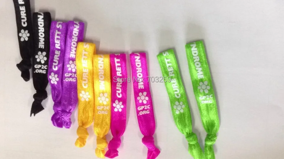 500pcs/lot promotional elastic cord lanyards wave hand bracelet fabric loom bands EG-WBH002 design custom hair band cloth bracel | Украшения