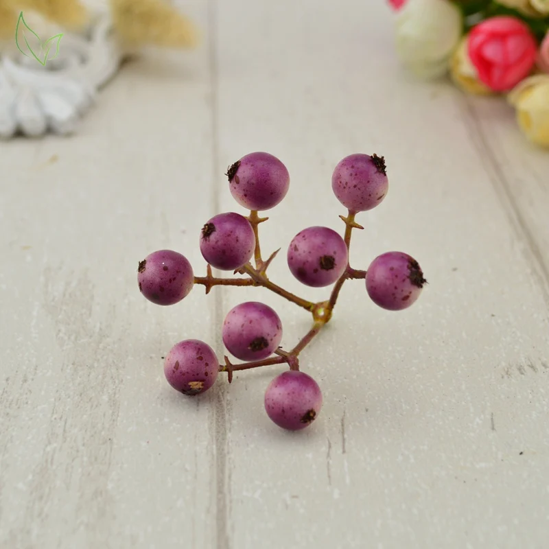 8 purple 5 шт. Вишневый ягодный искусственный фрукты, цветы дешевые Ягоды Свадебные украшения ручной работы DIY искусственный цветок для альбомов - Цвет: 8 purple