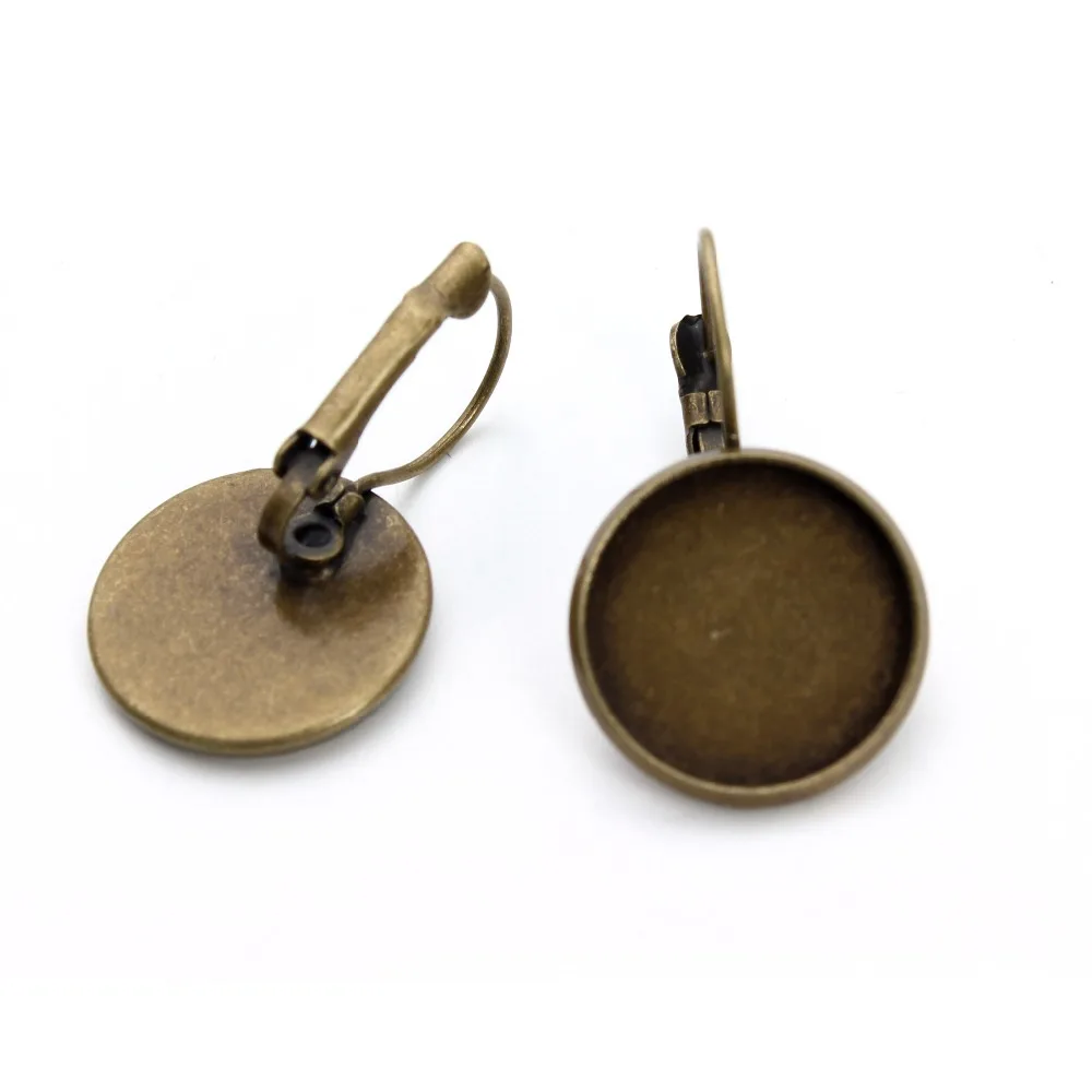 10 шт. оптовая продажа стеклянная Камея 16 мм кабошон античная бронза медь пустая