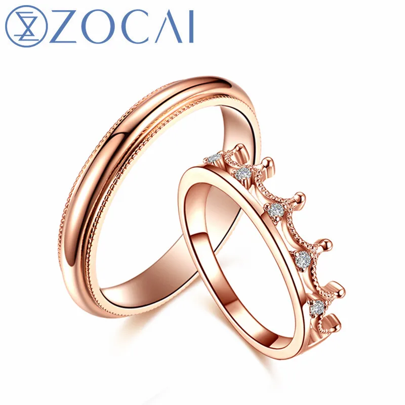 

Мужское и женское кольцо ZOCAI, Брендовое кольцо с бриллиантом для свадебной пары, 0,005 карат, 0,06 карат, настоящие сертифицированные алмазные ко...