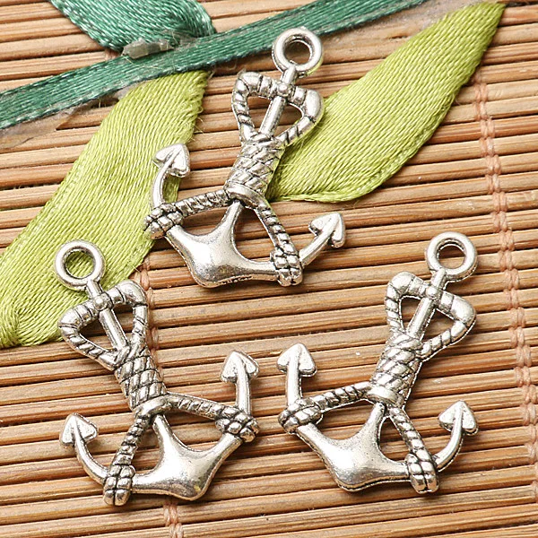 

20 шт в темноте серебристого цвета Веревка Якорь Дизайн Подвески EF2842