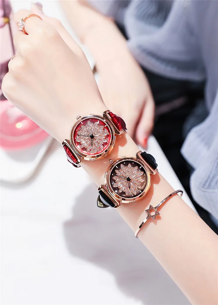 Топ бренд 2019 Роскошный алмазов наручные ручной Кристалл Мода кварцевые часы для