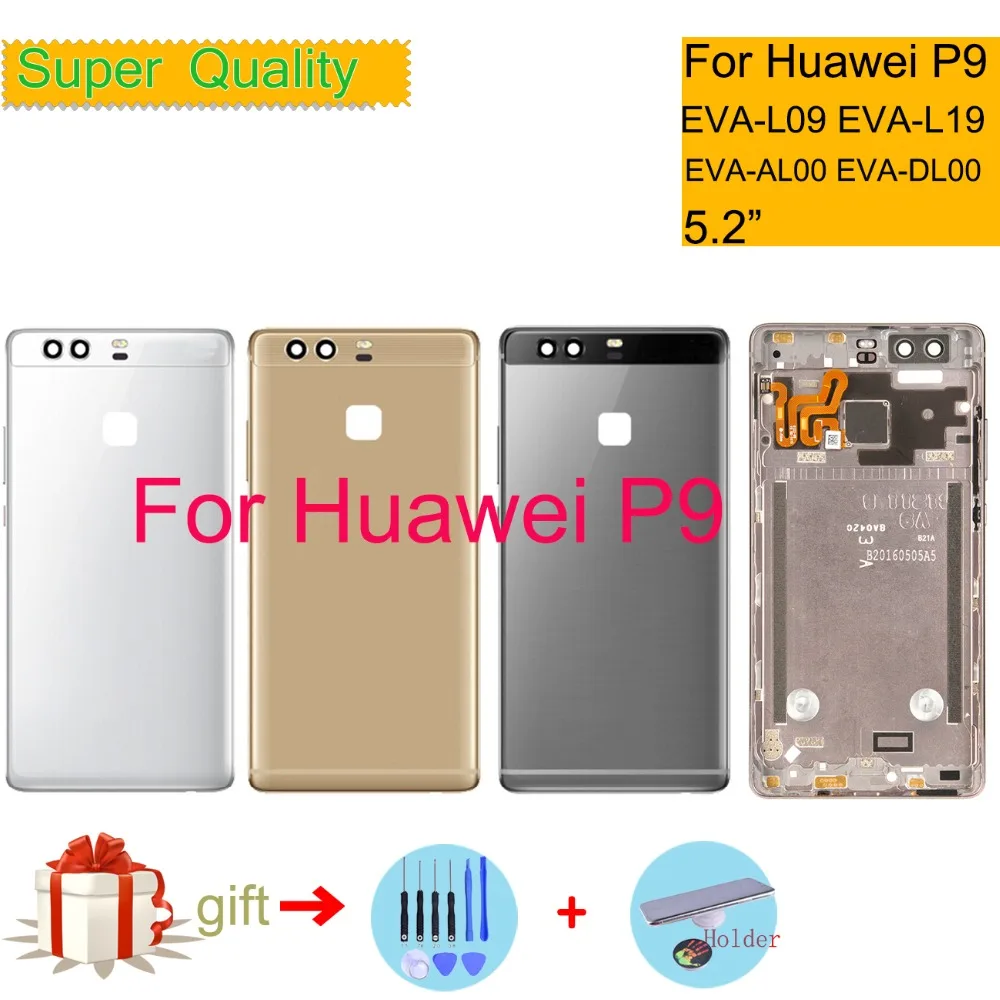 5," для huawei P9 EVA-L09 EVA-L19 EVA-L29 Корпус Батарея женские босоножки с закрытой пяткой Стекло задняя дверь Шасси Корпус сменная часть