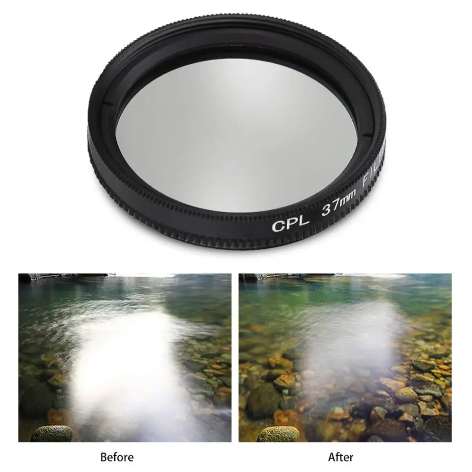 Фильтр для объектива Xiaoyi 37 мм CPL + UV Xiaomi YI 4K Yi 2 Lite Защитная крышка адаптер кольцо