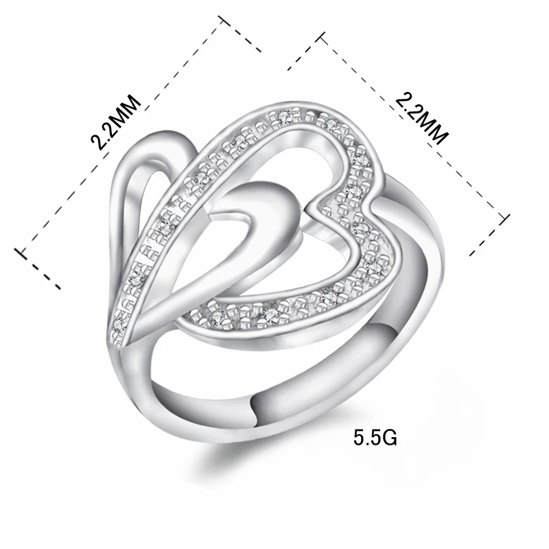 Кольцо для помолвки из стерлингового серебра 925 пробы новое открытое красное