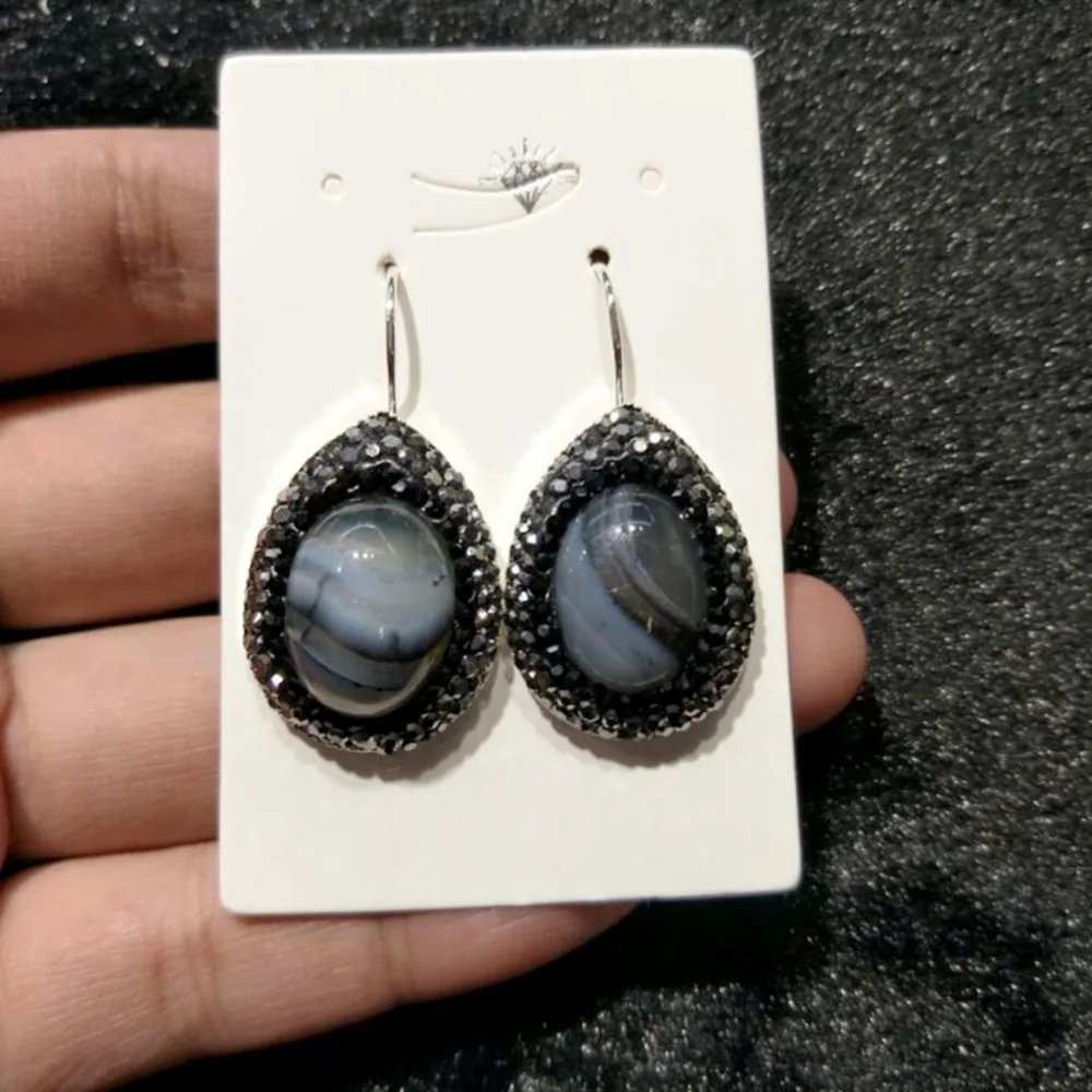 2018 тренд капли воды серьги с натуральным камнем Bijoux Femme женские модные ювелирные