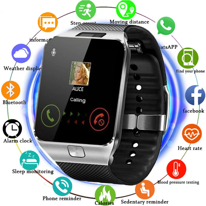 Умные часы DZ09 с Bluetooth умные поддержкой TF SIM-карты мужские и женские спортивные