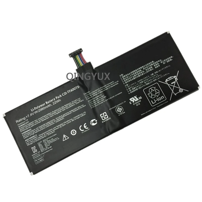 QINGYUX Новый 7 4 V 22Wh 2980mAh C21-TF600TD Аккумулятор для ноутбука ASUS VivoTab TF600T серии |
