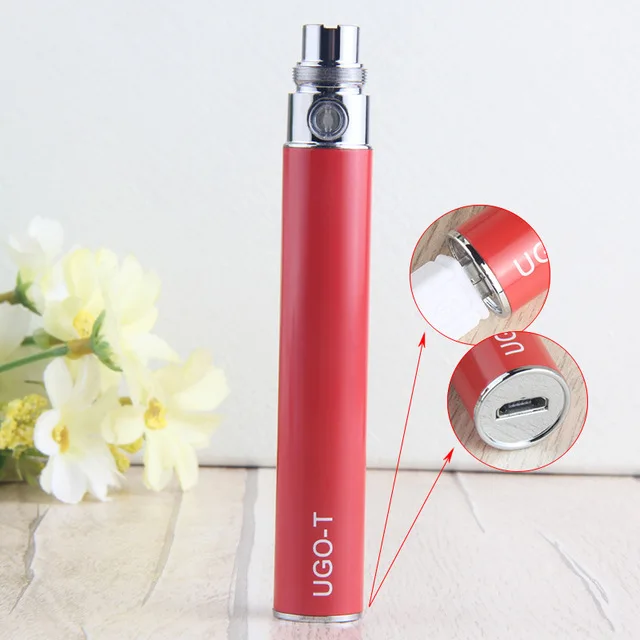 Red UGO T 1100 mah Bettery для электронных сигарет vape ручка для CE4 распылитель сигарет UGO-T USB Сквозной аккумулятор по явлению - Цвет: Red