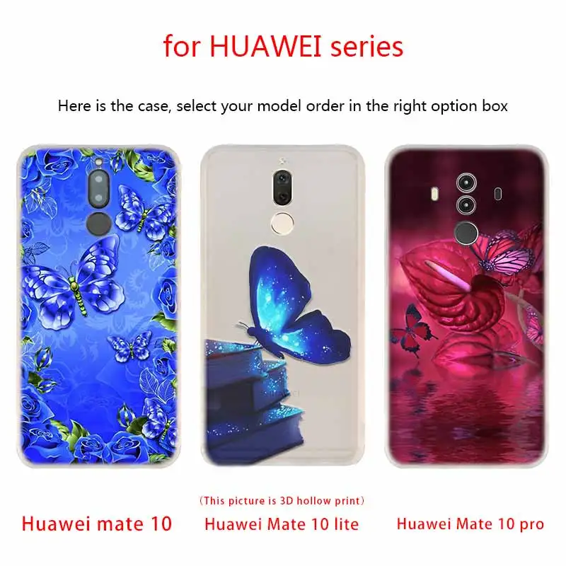 Soft Silicone Case For Huawei Mate 30 20 10 Lite Pro 20X S Y9 2018 2019 NOVA 3 3i 4 black Cute Butterfly Flower | Мобильные телефоны