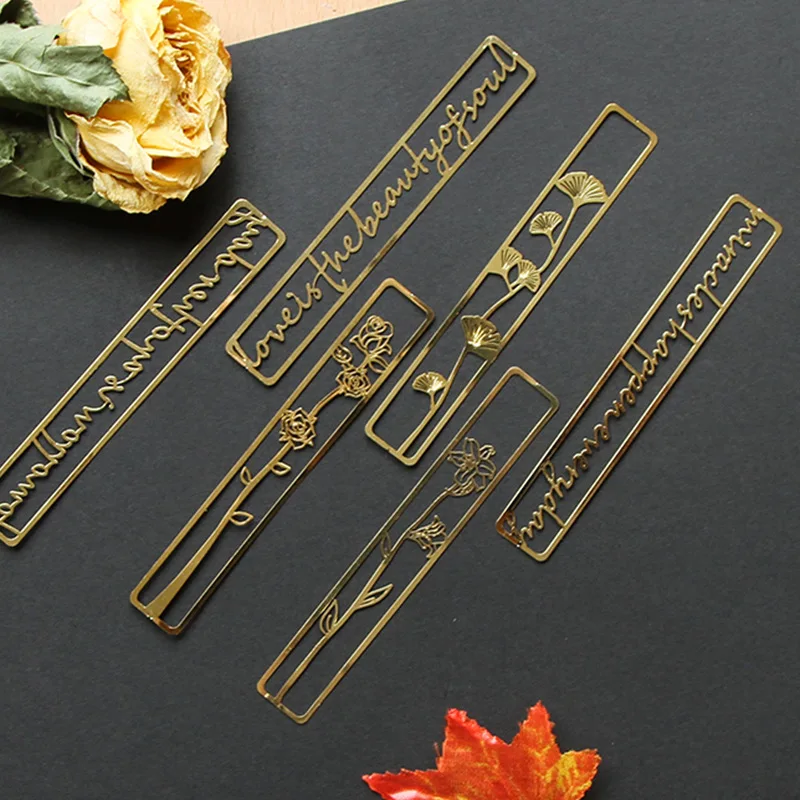 Ретро красивые закладки английские буквы цветочный дизайн металлическая