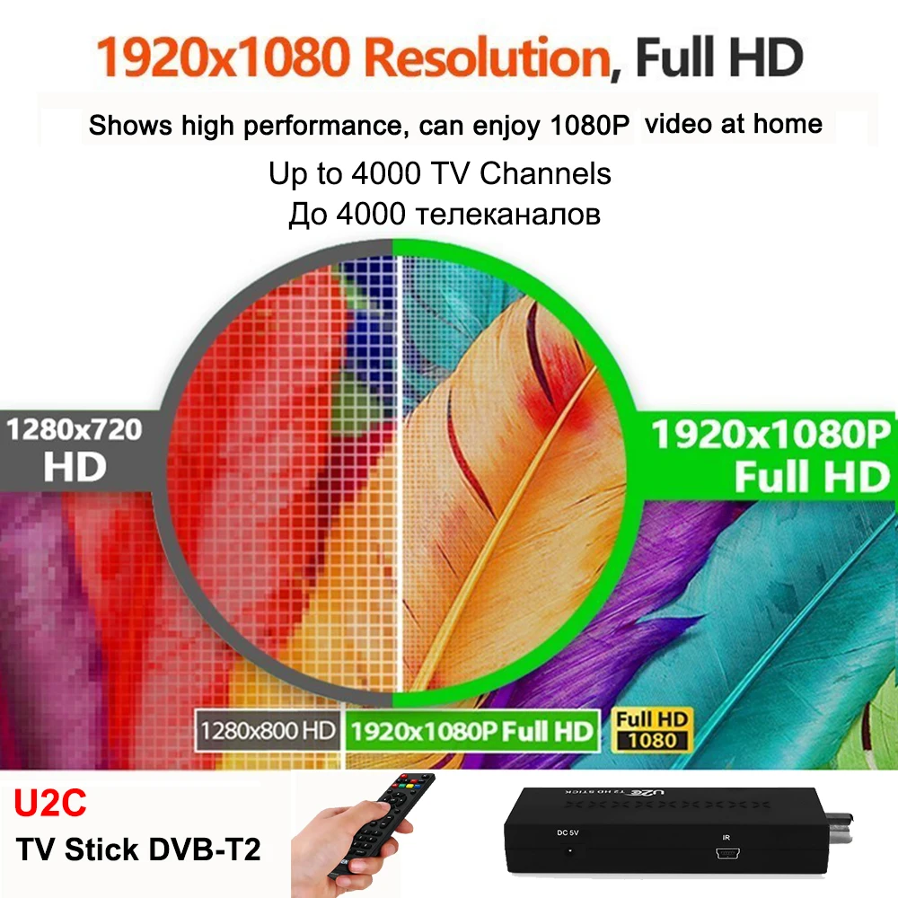 U2C DVB T2 Мини ТВ палка Youtube HDMI Wifi PVR H.264 1080P простая, чем Android цифровая тв приставка DVB-T2 тюнер для dvbt2 ТВ