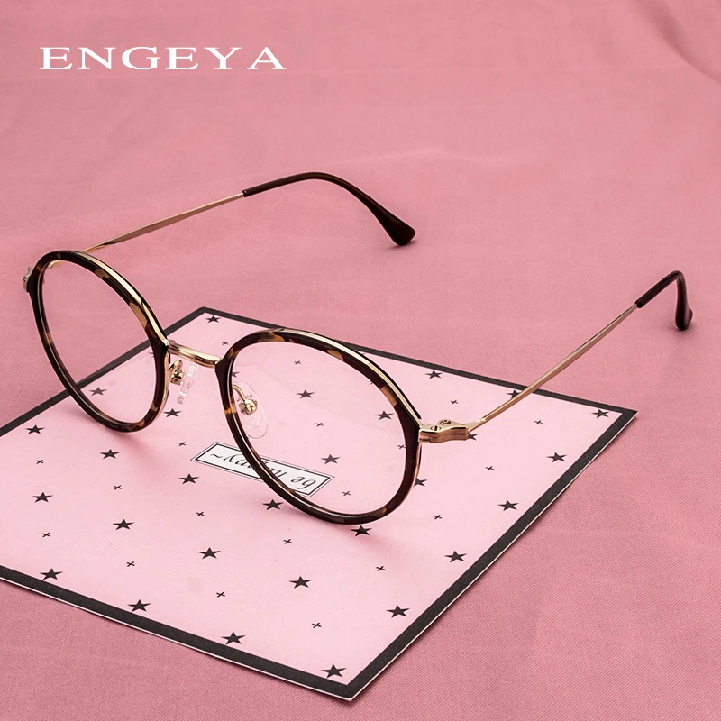 

Alloy TR90 Round Glasses Frame Women Fashion Optical Eyewear Transparent Myopia Clear Prescription Eyeglasses Frame #IP2163