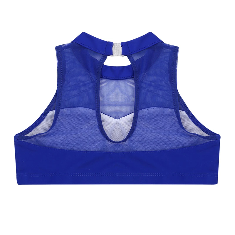 Спортивные майки для девочек сетчатый кроп-топ балета выступления детская