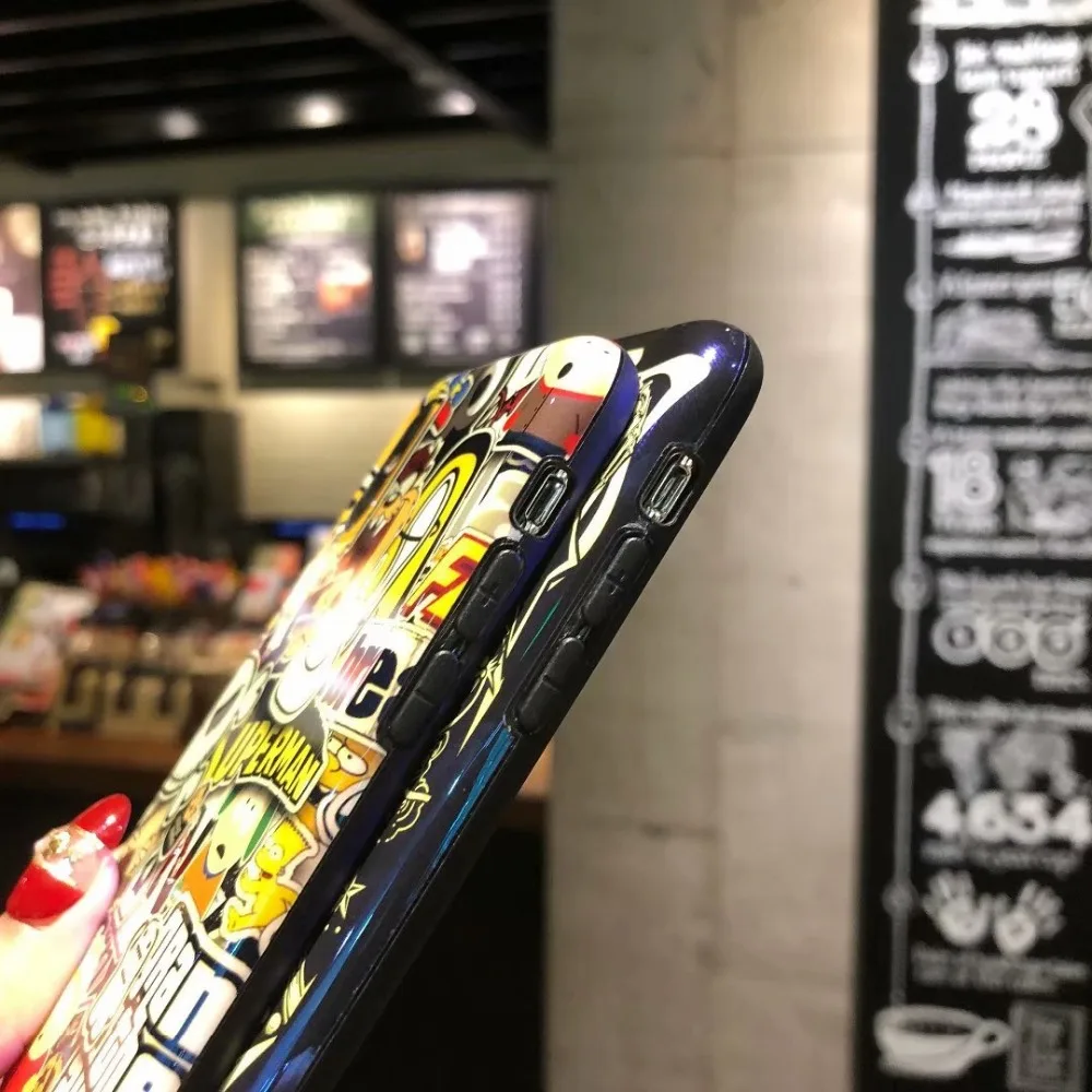 Мультяшный чехол для iPhone 11 Pro XS 10S Max мы собрали воедино XR X, 8, 7, 6, 6 S, Plus, чехол синий светильник мягкие чехлы IMD из ТПУ с изображением чехол Coque iPhone6 7Plus мобильный телефон оболочки Fundas