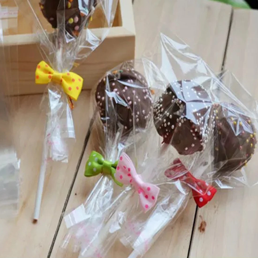100 шт, 38x40 см, прозрачные подарочные пакеты для конфет, леденцы, сладости, плоские обертывания, сумки, мерчандайз, упаковка, большой пластиковый пакет