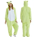 Зеленые женские пижамные комплекты Kigurumi в виде лягушки, зимние фланелевые пижамы в виде животных, женские комбинезоны для косплея из мультфильма, костюм, одежда для сна