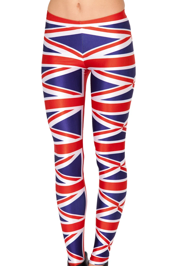 Женские леггинсы для фитнеса с принтом Galaxy Union Jack GL88 | Женская одежда