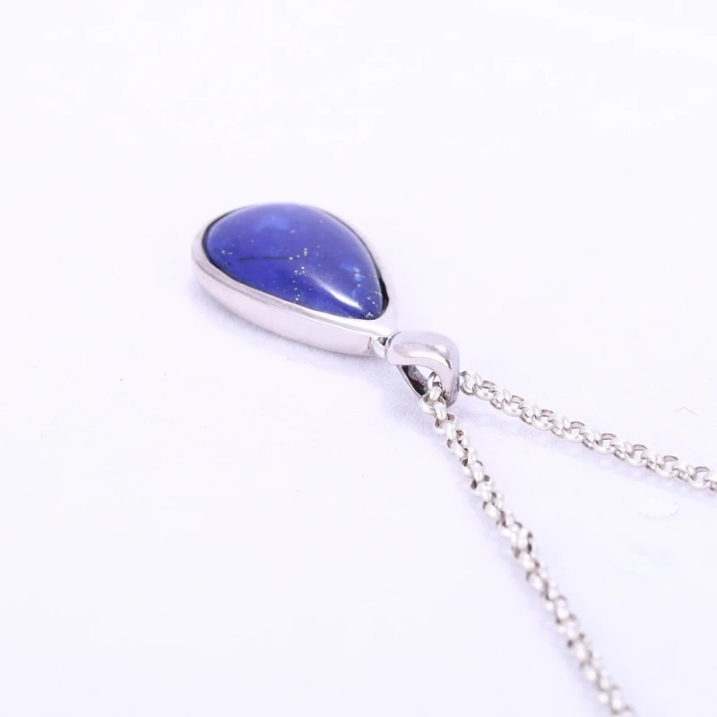 Капли воды форма лазурит стерлингового 925 серебристое окаймление Best Jewelry для женщин/подвеска для девочки интимные аксессуары 22x12x4 мм 3,39 г