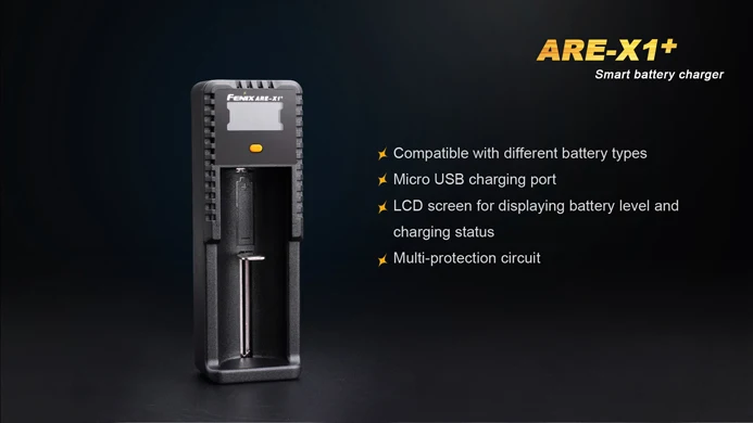 Fenix ARE X1 + умный ЖК дисплей Li Ion USB интеллектуальное зарядное устройство для 18650 26650 AA