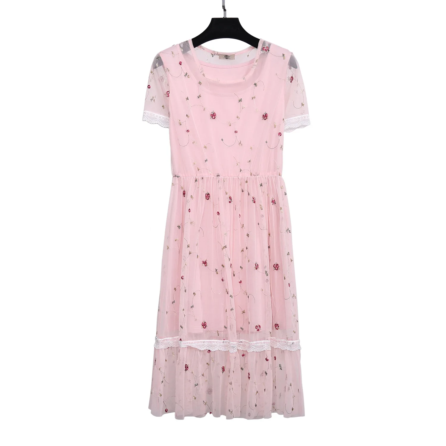 Женское платье с вышивкой La MaxZa летние платья до середины икры Vestidos|Женские