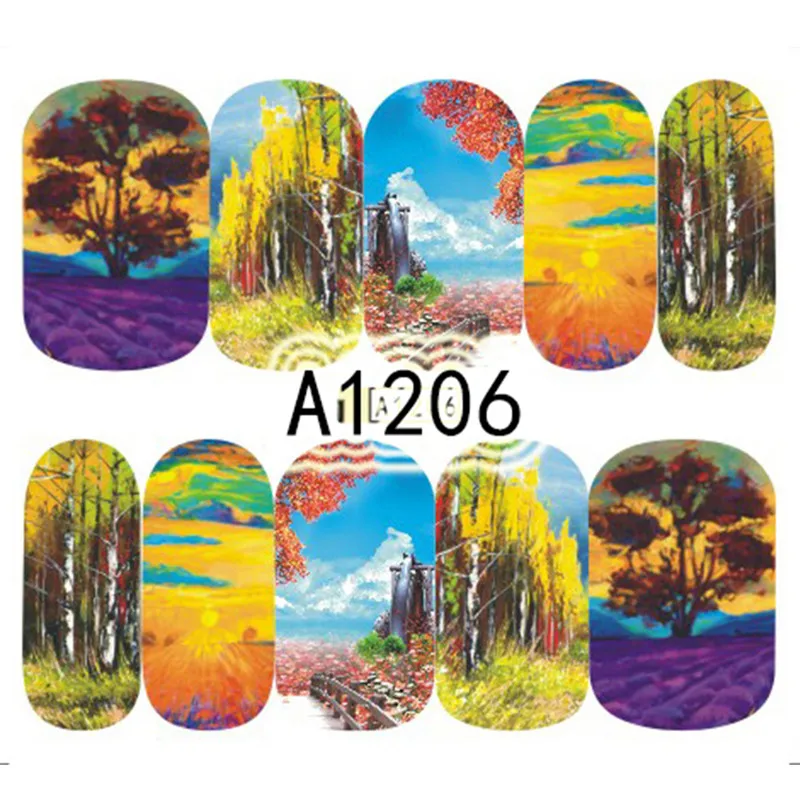 1 лист новые наклейки для нейл-арта переводные на осень кленовый смешанный