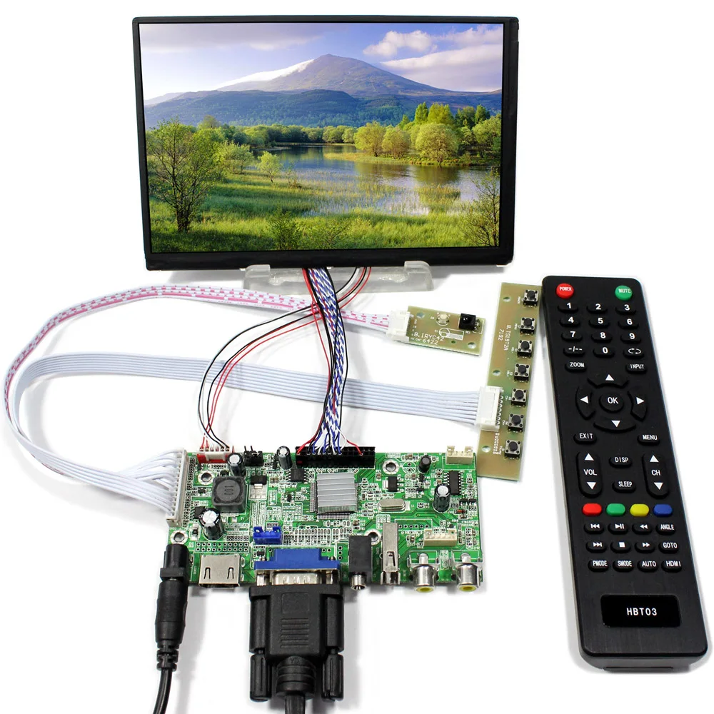 

HD MI VGA 2AV Audio USB Audio LCD Controller board VS-V59AV-V1 with 7inch N070ICG-LD1 1280x800 IPS lcd panel
