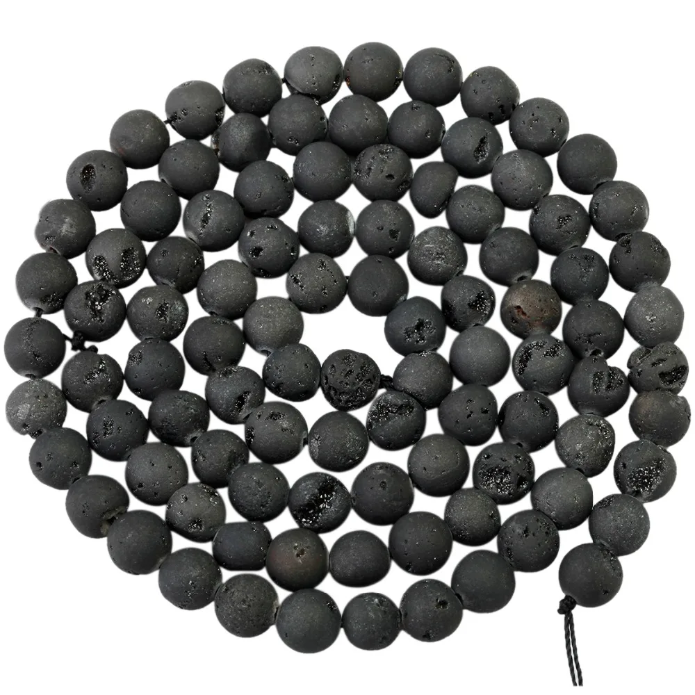 TUMBEELLUWA черный титан с покрытием Druzy Geode свободные бусины для изготовления