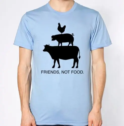Футболка с надписью Friends Not Food веганский Топ Вегетарианская без мяса свинка