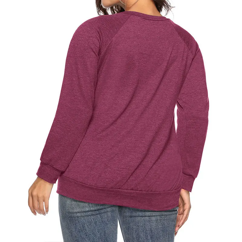 Suvance 2019 Осенние повседневные с круглым вырезом 2 однотонных цвета размер S-5xl