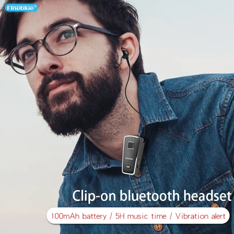 Портативные наушники вкладыши Fineblue F970 беспроводные Bluetooth с зажимом для шеи