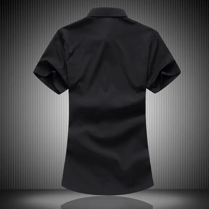 M-7XL мужские рубашки Бизнес Slim Fit короткий рукав Мода Досуг и размер мужская летняя