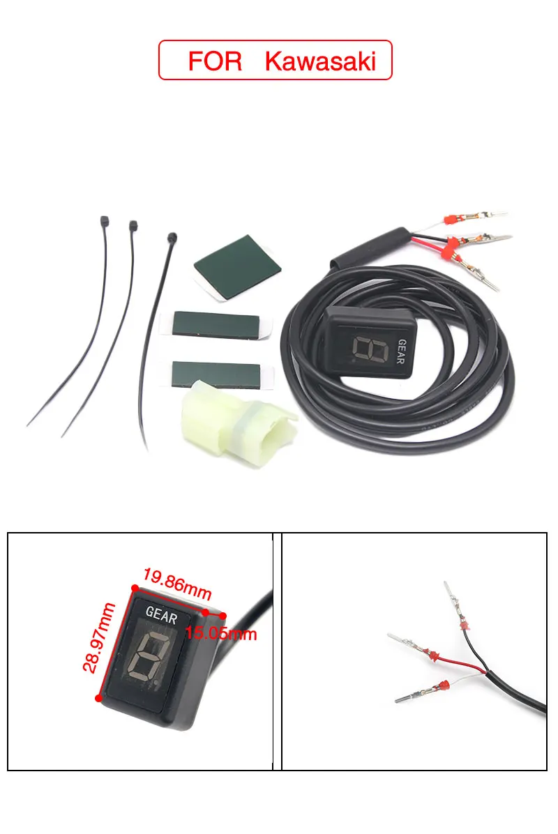 ZS MOTOS Ecu Plug Mount 6-ступенчатая передача Индикатор дисплея 1-6 ступенчатая передача индикатор подходит для Yamaha Honda Kawasaki Suzuki Harley