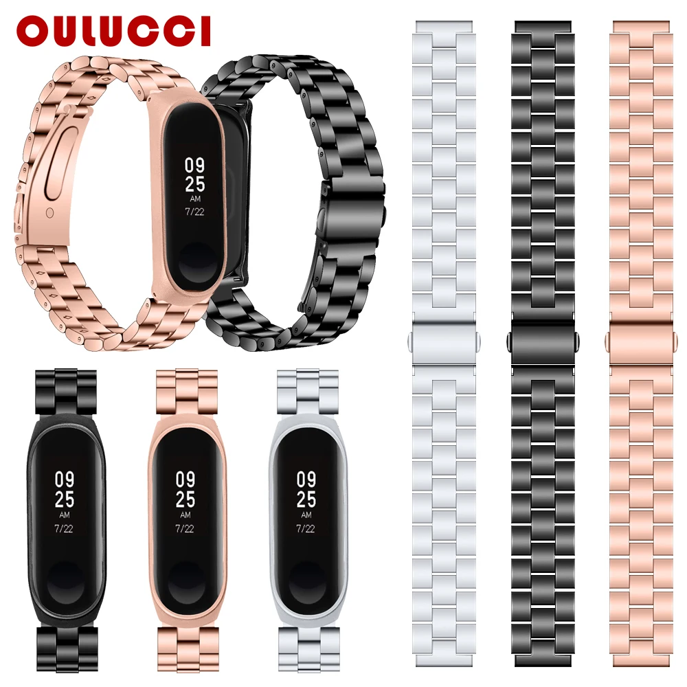 OULUCCI металлический ремешок для xiaomi band 4 браслет из нержавеющей стали mi 3 |