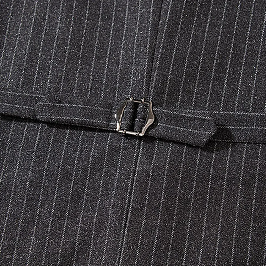 Мужские шерстяные костюмы в полоску из трех предметов высококачественные